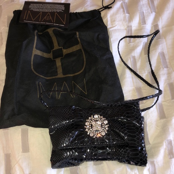 Black crystal Iman clutch - Picture 5 of 5